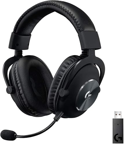 Logitech G PRO X Wireless Lightspeed Gaming Headset with Blue VO!CE Mic Filter Tech, 50 mm PRO-G Drivers, and DTS Headphone:X 2.0 Surround Sound (Renewed) (Option 2)