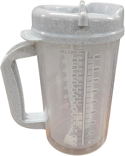 Miniatura 2 de 1 jarra Medegen Roommates aislada con popote translúcido con granito y mango de 32 onzas, modelo H206-01