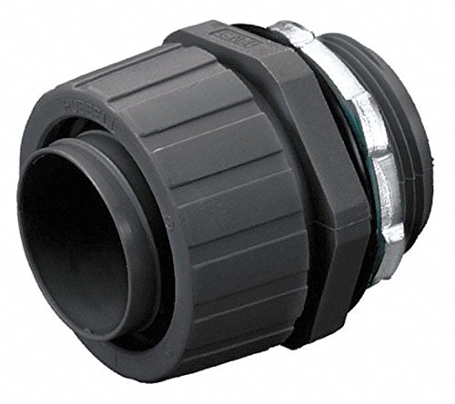 Hubbell Wiring Device-KELLEMS Nylon Insulated Connector, Connector Type: Straight, Conduit Size: 1-1/2"