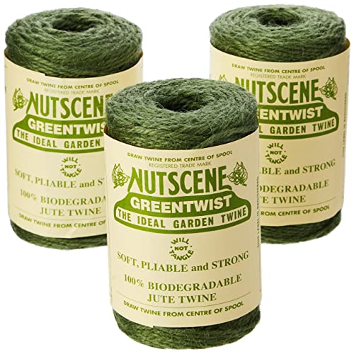 Nutscene 120 m Twine Rolls - Green (Pack of 3)