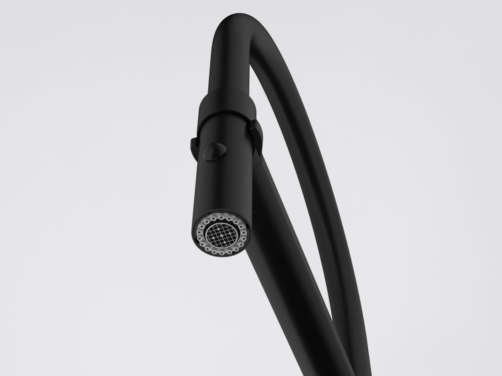 FRANKE 115.0690.598, Robinet d'évier de cuisine Icon semi-pro, Noir mat