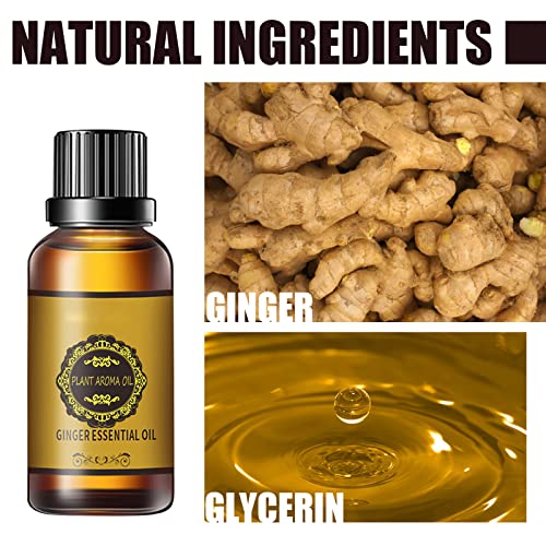 Belly-Drainage-Ginger-Oil-Lymphatic-Drainage-Ginger-Oil-Slimming-Tummy-Ginger-Oil-Ginger-Essential-Oil-for-Swelling-and-Pain-Relief-Care-for-Skin-10MLBottle-2PCS