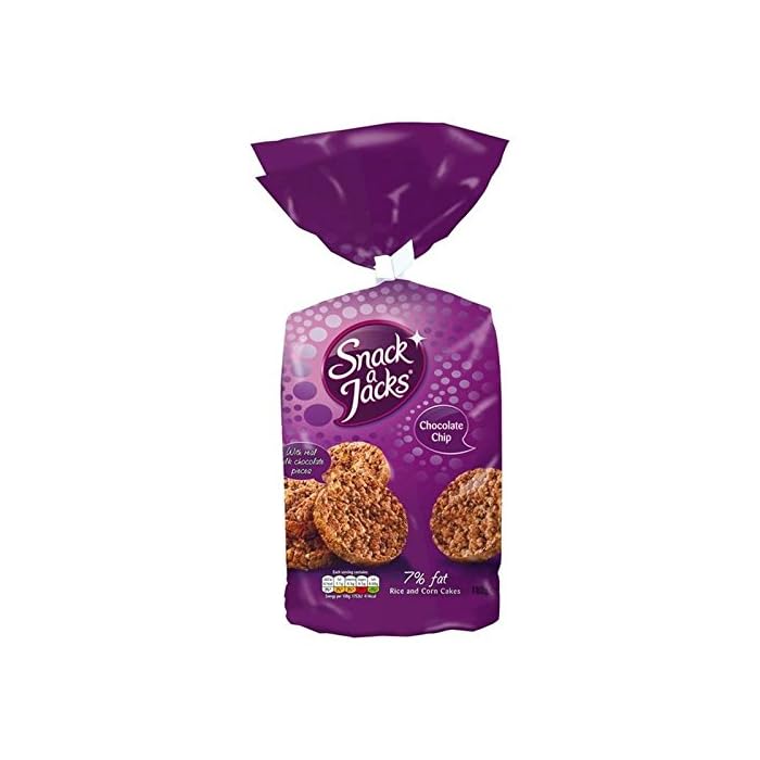 Buy Snack a Jacks Chocolate Chip Rice Cakes 180g (Pack of 4) Online at