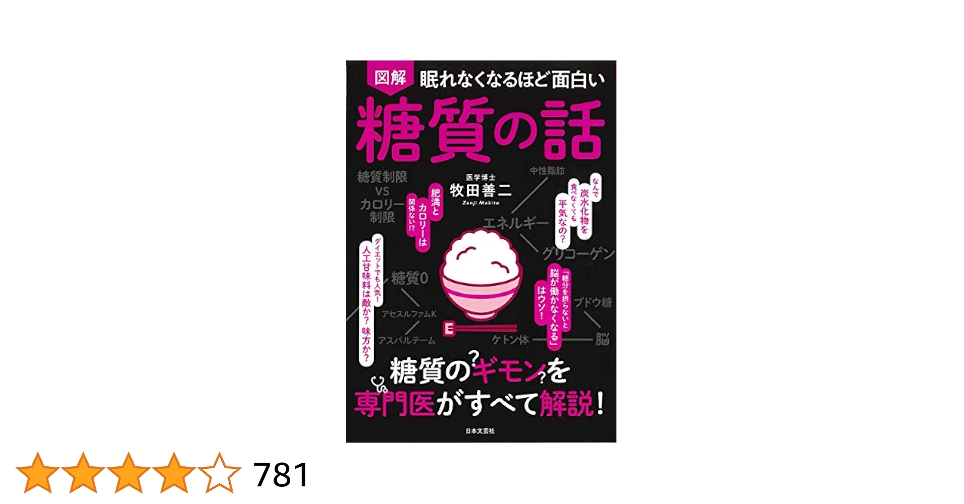 図解 眠れなくなるほど面白い糖質の話　眠れなくなるほど面白いシリーズ　20冊 眠れなくなるほど面白い 図解 糖質の話 | 牧田善二 |本 | 通販
