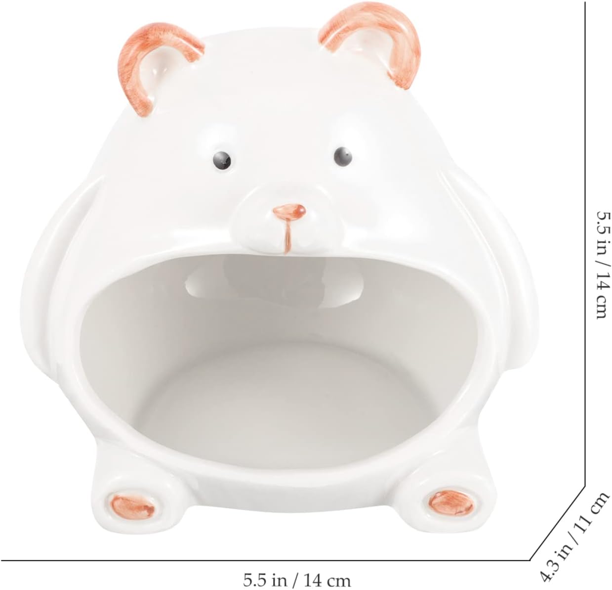 Ipetboom Ceramic Hamster House Small Animal Pet Hideout Bear Shape Ceramic Cool Nest Hamster Bath House Cave Mini Hut Cage for Chinchilla Gerbils Hedgehog