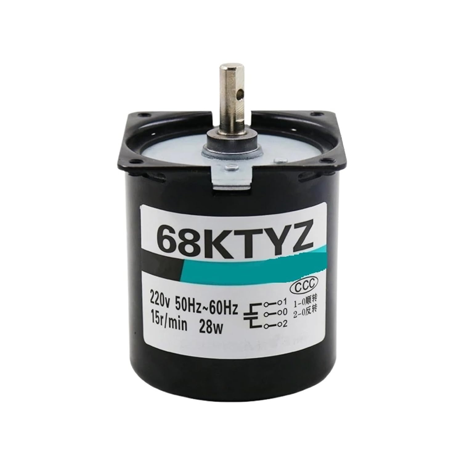 68KTYZ Synchronous Motor Permanent Magnet 28W AC 220V Geared Speed 2.5rpm-110rpm High Torque 100KG CW CCW Reversed Forward(220V 60rpm)