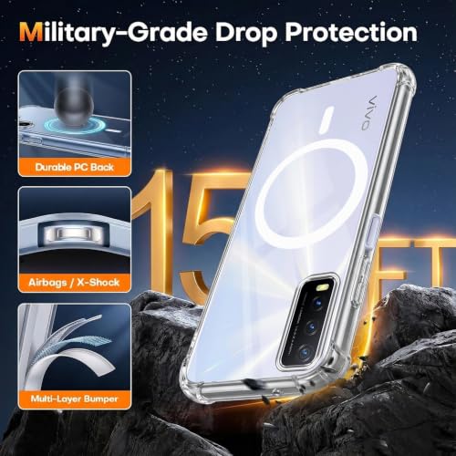 Image of Jkobi Shockproof Crystal-Clear Back Cover for Vivo Y20A | Y20T | Y20G (Magsafe Wireless Support | Drop & Camera Protection | Hard Polycarbonate)
