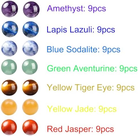 HAAMIIQII 60pcs 6mm 7 Chakra Natural Stone Beads Polished Round Loose Gemstone Beads for Jewelry Making Strand 15 Inch - 1