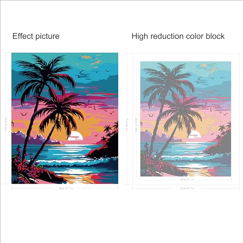 Beach Paint by Numbers Kits for Adults