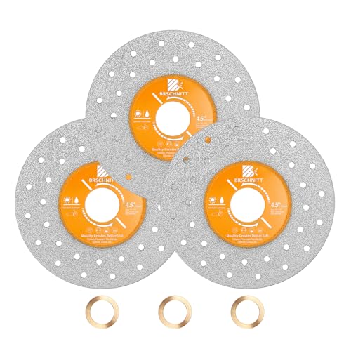 Rock Slab Grinding Disc - 4.5 inch Glass Cutter Disc (3pcs), Granite Cutting Disc, Diamond Grinder Wheel for Rock Slab, Stone, Tile, Marble, Granite, Glass Diamond Cutting Discs