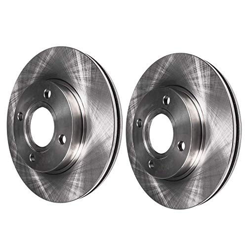 Image of Detroit Axle - 4 Lugs Front Brake Kit for 2002-2005 Hyundai Elantra | Disc Brake Rotors Ceramic Brake Pads with Hardware 2002 2003 2004 2005 Replacement : 10.12 inch inch Rotor