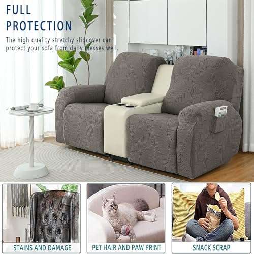 Funda sofá reclinable elástica de Jacquard para revivir sillones usados 3