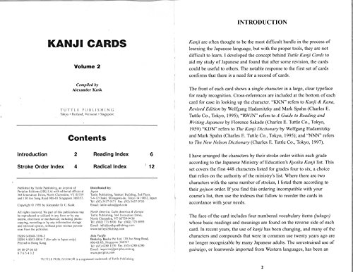 Kanji Cards Kit Volume 2: Learn 448 Japanese Characters Including Pronunciation, Sample Sentences &