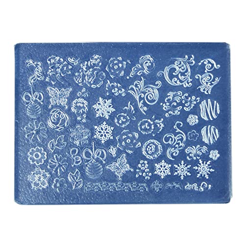 ZSYTF Moldes de silicone para entalhar unhas, design de estampagem, estênceis de gel, acessórios de