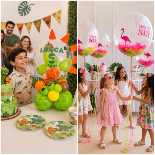 Image of Togvu Bobo Balloons, 20Inch Large Clear Balloons for Stuffing, 20Pcs Helium /Air Transparent Bubble Balloon for Birthday Graduation Valentines Wedding Christmas Party DIY Decorations