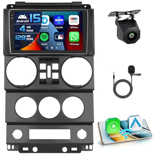 Inefala 4G 128G for Jeep Wrangler 4 Doors 2007-2010 Radio CarPlay 9