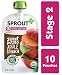 Sprout Organic Baby Food Pouches Stage 2 Sprout Baby Food, Sweet Potato Apple Spinach, 4 Ounce (Pack of 10); USDA Organic, Non-GMO, Made with Whole Foods, No Preservatives, Nothing Artificial