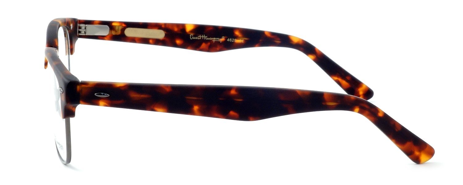 Ernest Hemingway 4629 Designer Reading Glasses in Matte Tortoise & Gunmetal +3.0