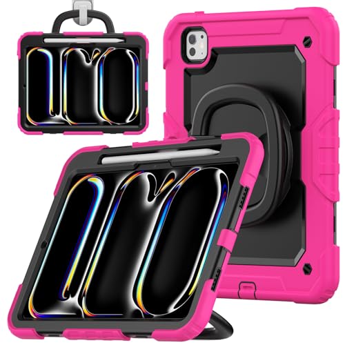 Protection iPad Pro 11 Pouces M4 2024 antichoc étui robuste avec support 360 et sangle