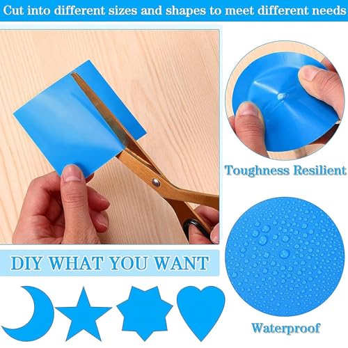 Miniatura 4 de Showheel 24 Parches De Reparación Para Piscinas,Pvc Parches Impermeables,Parches Adhesivos Para Piscina,Piscina Parches Kit Autoadhesivo,Parches Adhesivos Bajo El Agua Azul