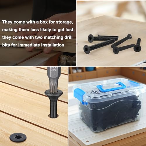 Image of 300 Qty 5 /16-18 x 2-1 /2 inch Trailer Deck Screws Self Tapping, for Trailer Decks|Black Phosphate Finish | T40 Star Drive | Type F