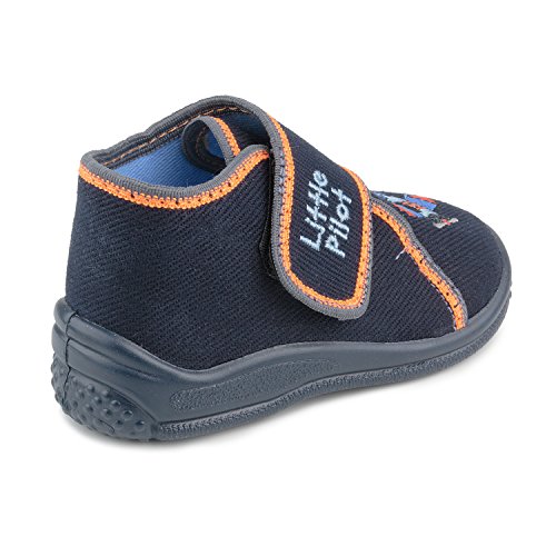 Filip 584 Toddler Boys' Navy Blue Hook-and-Loop Natural Canvas Slip-On2