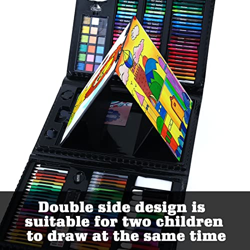 276 Pcs Art Supplies Drawing Art Kit For Kids Adults Set With Double Sided Trifold Easel Box With Oil Pastels, Crayons, Colored Pencils, Paint Brush, Watercolor Cakes Ect. Gift For Girls Boys Artist #TOP3