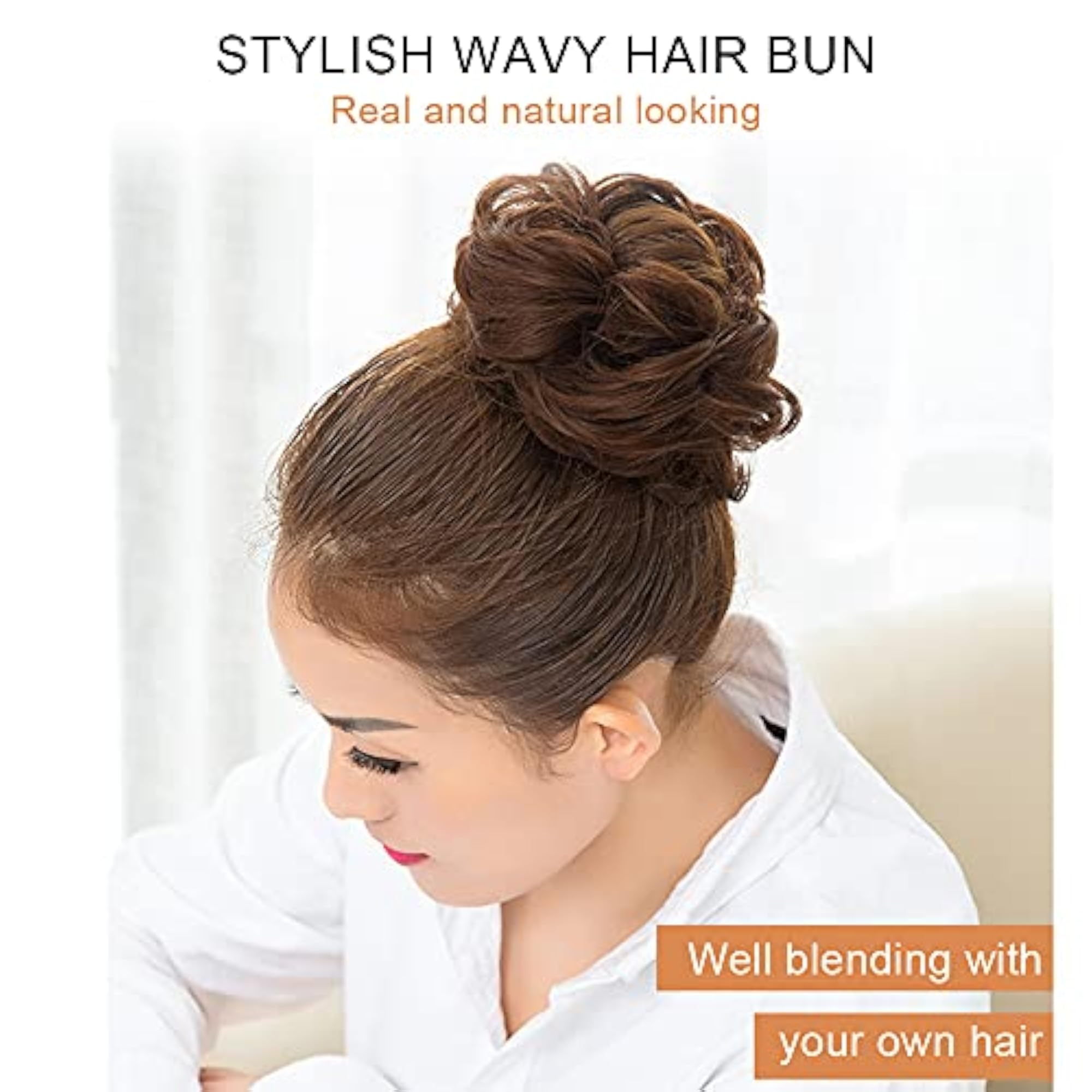 Messy Hair Bun Scrunchie Extension with Elastic Band