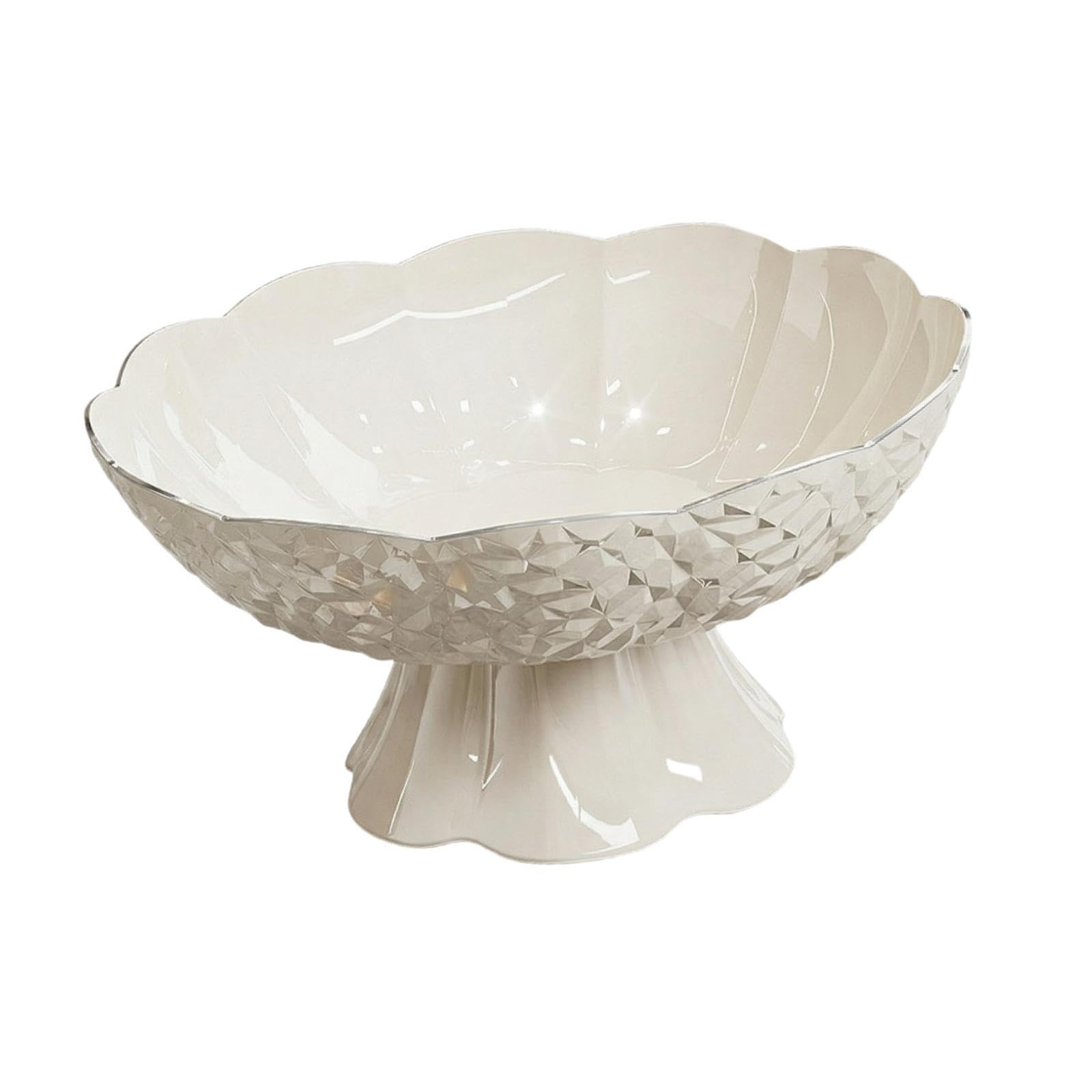 rockible Fruit Bowl with Removable Base, Practical Snack Holder, Snack Tray for Living Room Table and Parties, White