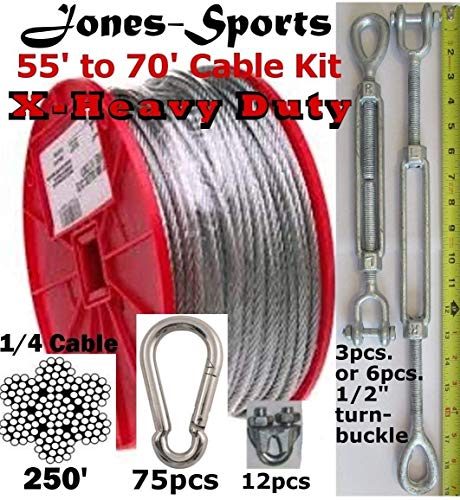 Pinnon Hatch Farms/ Jones Sports Batting Cage Cable Suspension Kit 70' X-Heavy Duty