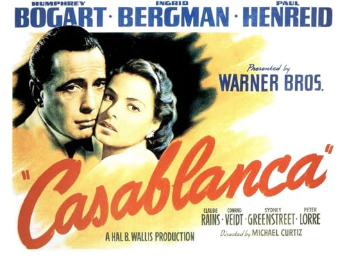 Image of Red Benson A3 POSTER (16.7/11.8 inch) (42/30 cm) - Casablanca 1942 Movie Film Poster Visual Vintage Style Cult Studio Decor Horror
