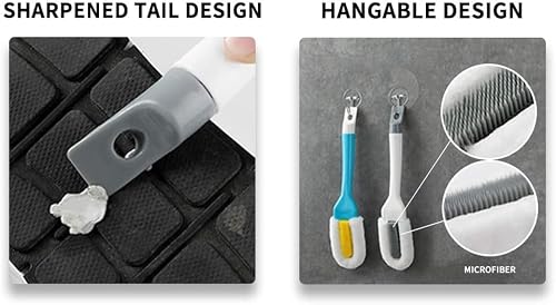 Miniatura 4 de Cepillo De Limpieza Profesional Para Zapatos, Multifuncional De Mango Largo, Cepillo De Limpieza De Zapatos De Cerdas Suaves Para Colgar Blanco