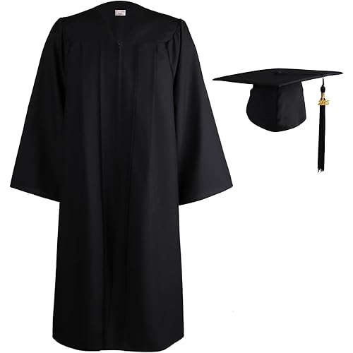 OSBO GradSeason Matte Graduation Cap and Gown 2025 Set with Tassel for High School & College 10 Colors