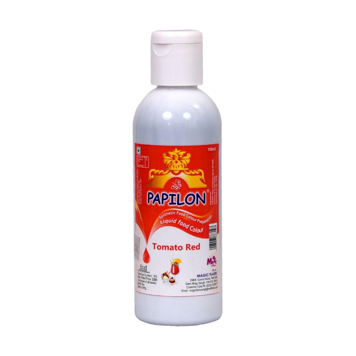 Papilon Food Flavours & Colours Concentrated Color, Tomato Red, 100 Ml (B07D6V18MJ) Amazon Price History, Amazon Price Tracker