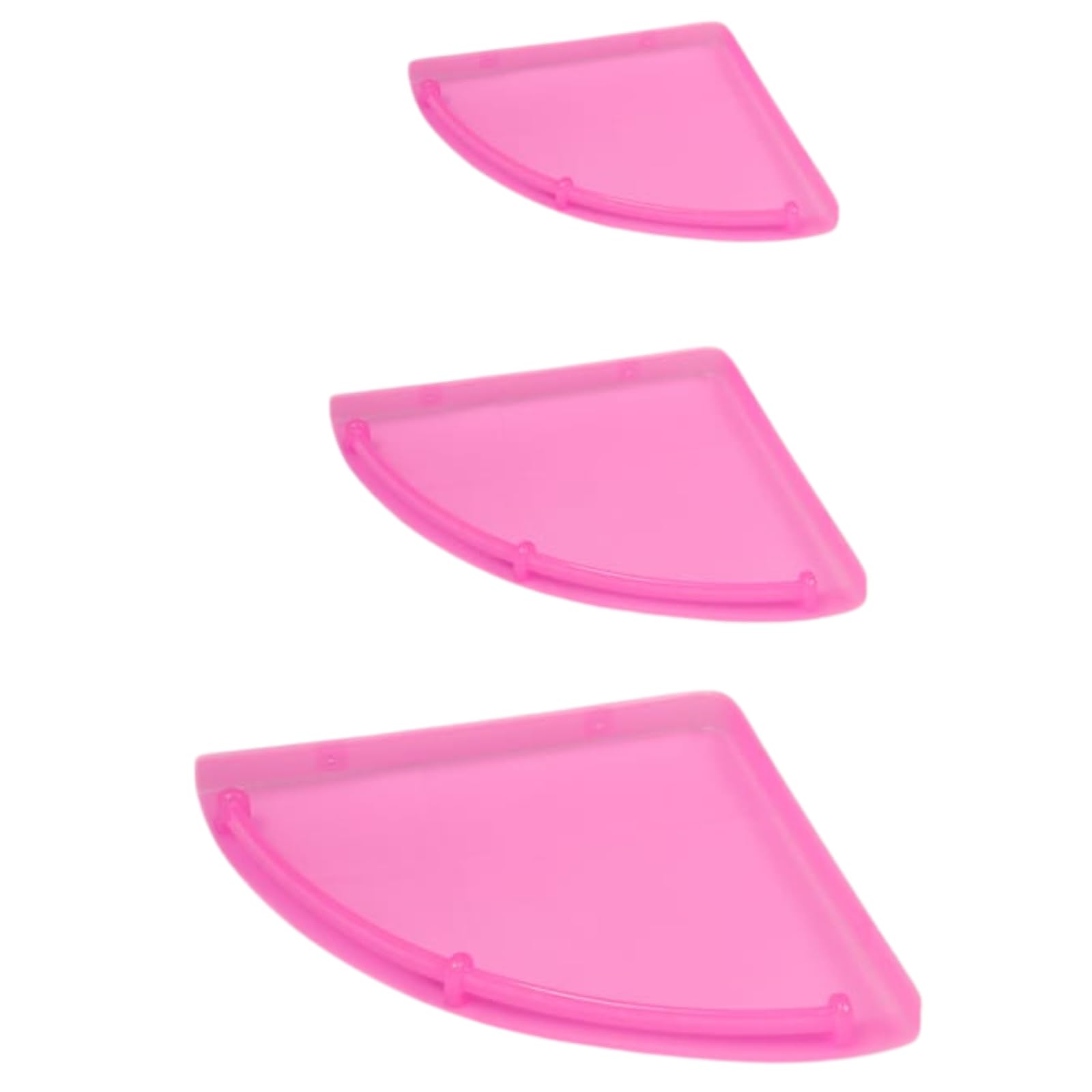 PP Fibre Corner Shelves for Wall Corners Set of 3 Pieces Rack Storage for Bathroom, Kitchen and Room Wall Mount Multipurpose Storage Shelf (3, Pink)