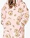 Pusheen Oversized Blanket Hoodie Kids | Girls Tabby Cat Snacks Fluffy Sherpa Fleece Pullover Vuddie | One Size Sweatshirt With Big Pocket Pink
