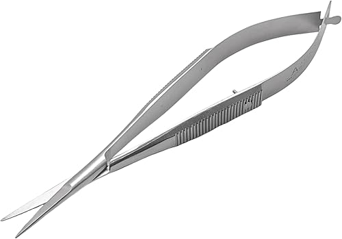 ARTMAN INSTRUMENTS Micro Tijeras de 4.5 pulgadas rectas Castroviejo puntada de corte bordado acción primavera extra afiladas Tijeras de apriete para