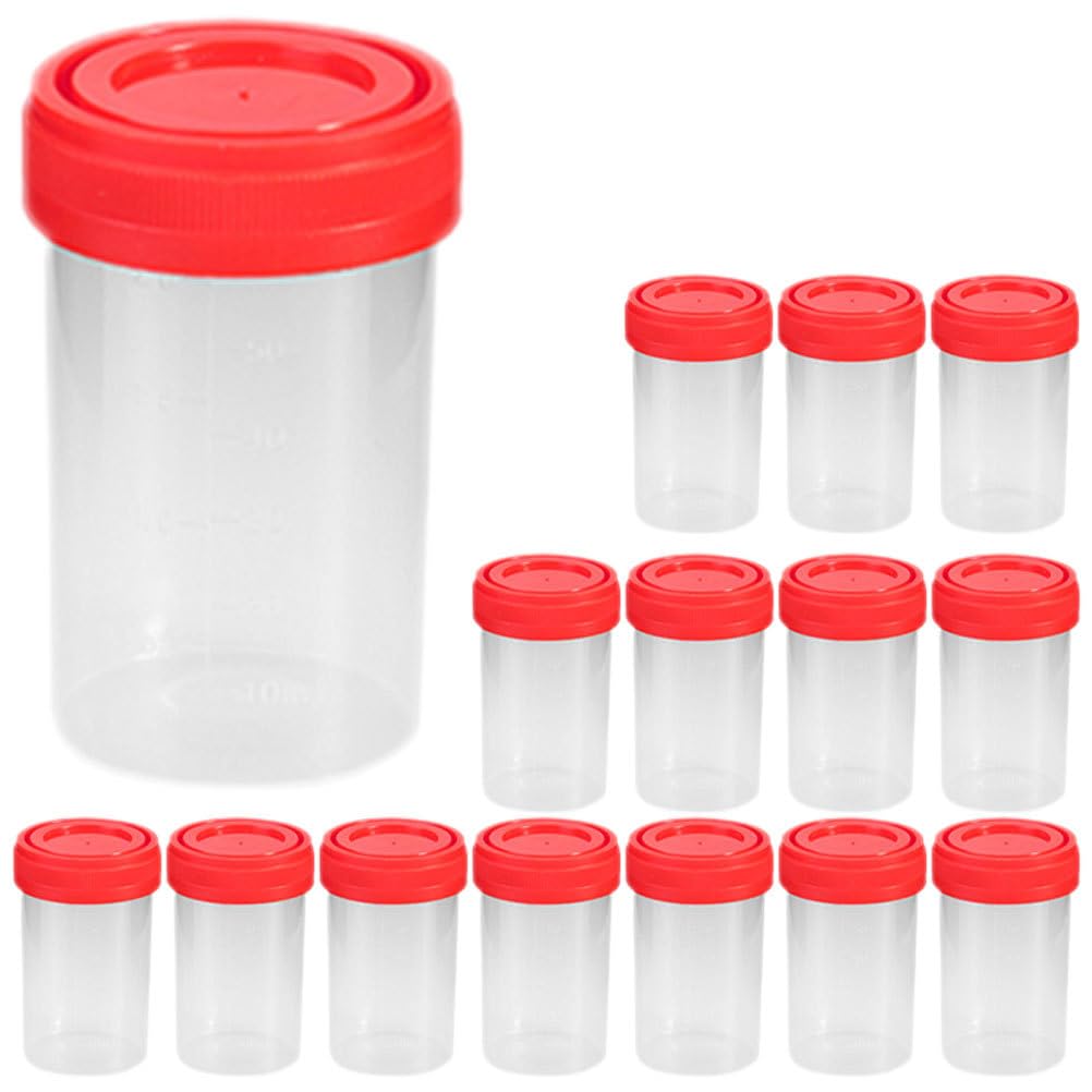 SOLUSTRE Contenedores De Plástico 25 Uds Taza De Muestreo Taza De Orina Recipientes De Plástico Tazas De Recolección De Muestras De Orina Taza De Medición Contenedor De Orina