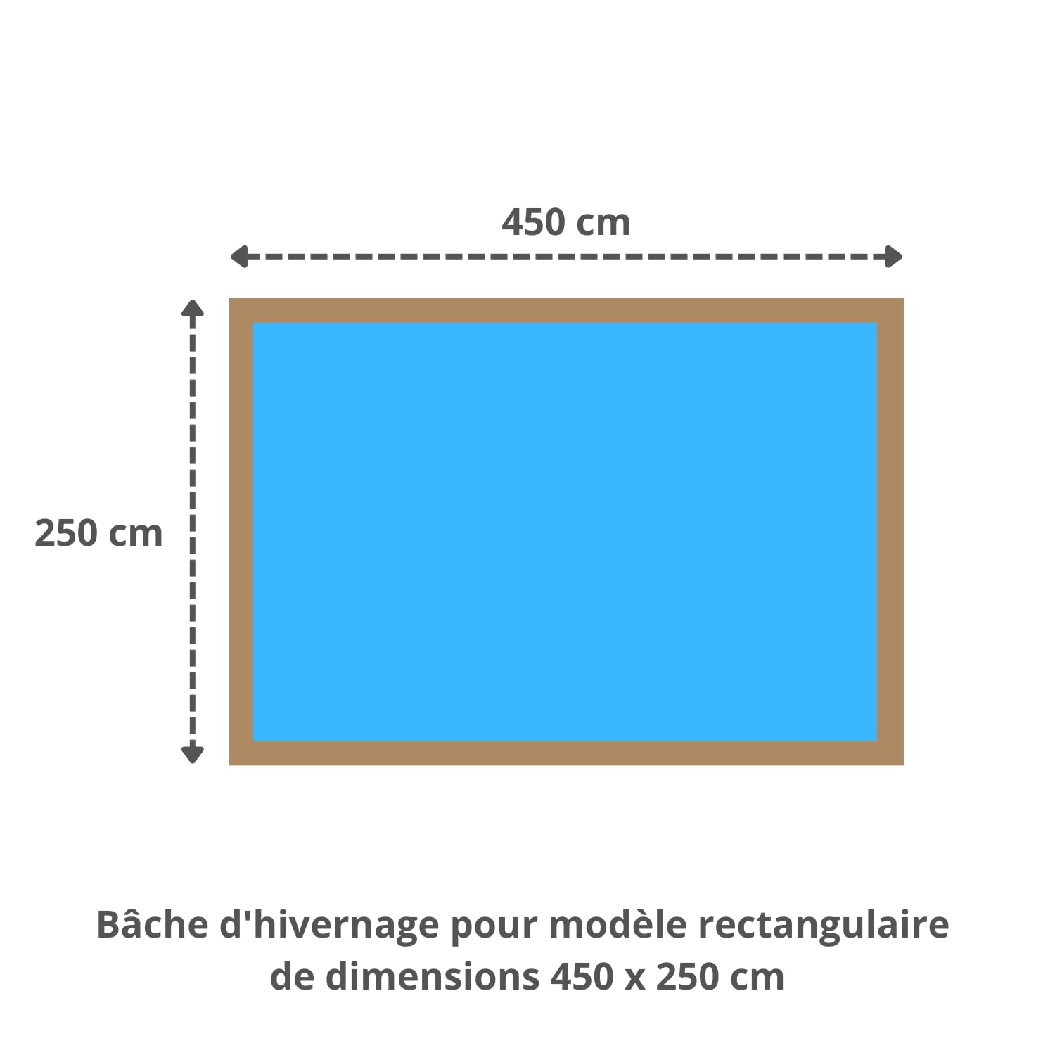 Bâche hivernage Piscine Hors Sol Ubbink Linea Urbanpool 450 x 250 cm - Toile PVC 640 g/m² Ivoire - Couverture Hiver