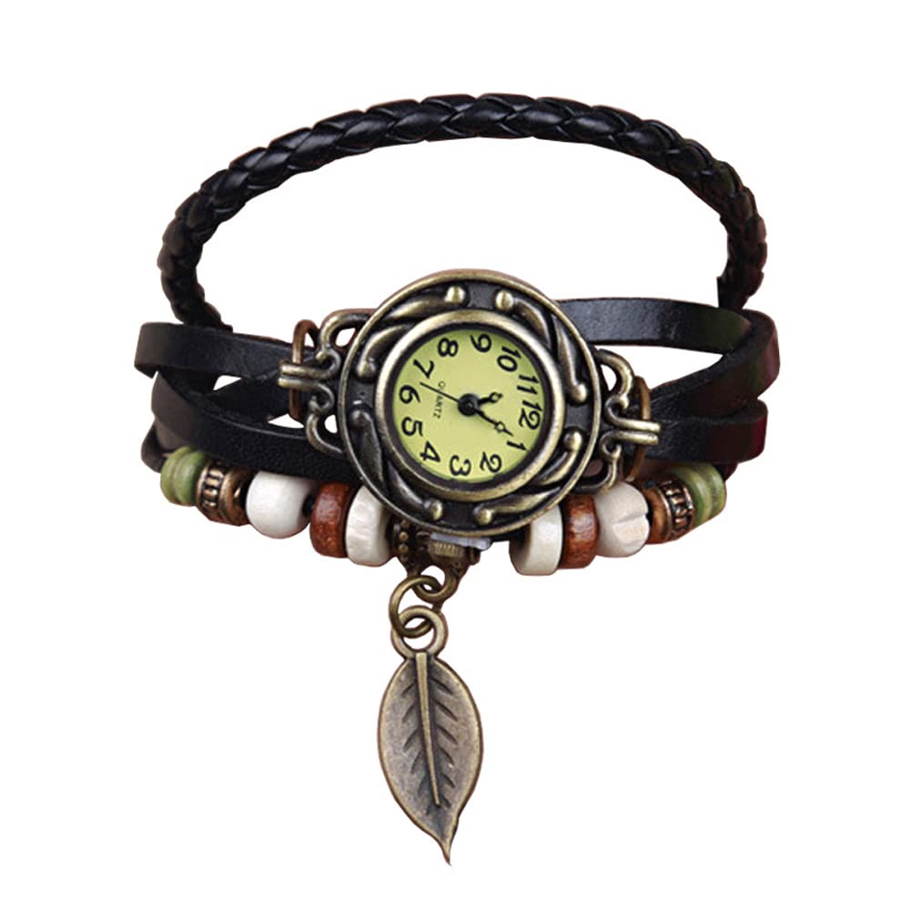 Women Vintage Multilayer Bangle Bracelet Analog Quartz Wrist Watch