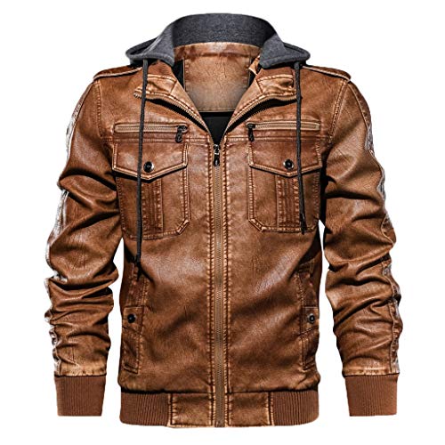 Fieldjacket Kanpola - Chaqueta bomber de invierno para hombre, con capucha, estilo vintage, cálida, talla grande 20-braun M