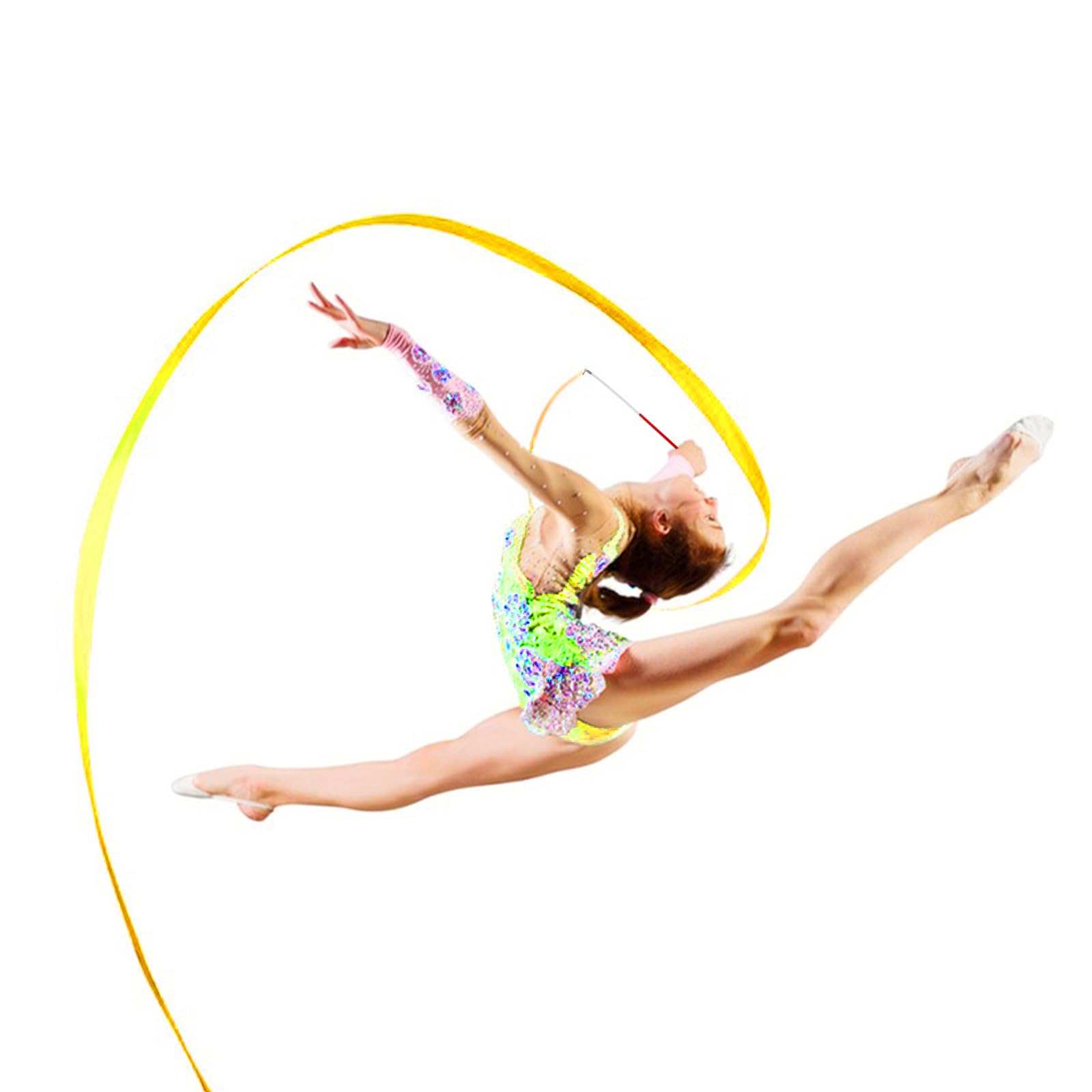 Nastri Per Danza Ritmica - 2 Pezzi 200cm Per Ginnastica E Twirling Bambini