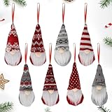 Set di 8 Gnomi Natalizi, Gnomo Decorativo, Gnomo di Natale, Gnomi Scandinavi Tomte Fatti a Mano per Decorare la casa,Babbo Natale Bambola Ornamenti da Appendere, Decorazioni Natalizie Vacanza Presente