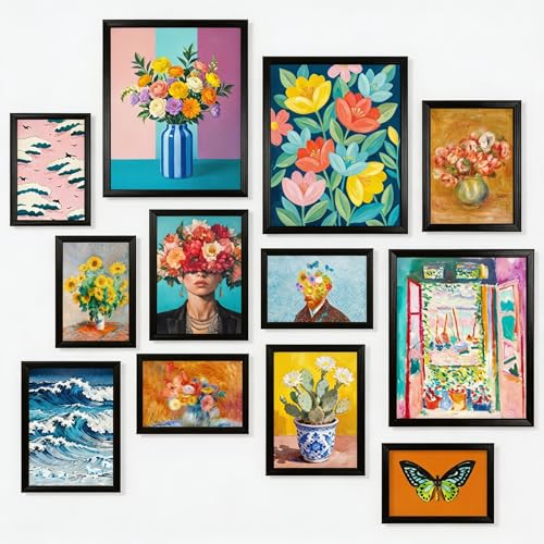 97 Decor Colorful Eclectic Wall Art Prints - Colorful Posters For Room Aesthetic, Famous Artist Paintings Maximalist Decor For Home, Living Room, Bedroom, Dorm (Unframed)