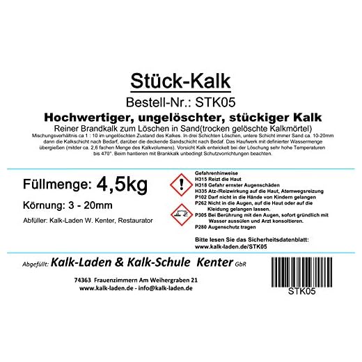 Gebrannter Kalk 4,5 Kg (Stück-Kalk)