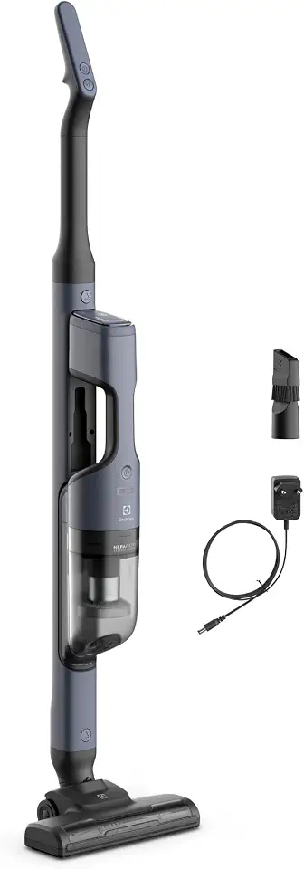 Electrolux Aspirador de Pó vertical portatil bateria Ergorapido 2 em 1 luz frontal LED 30 min luz frontal LED escova rotativa aspira escova capacidade 950ml ERG019 Bivolt Azul