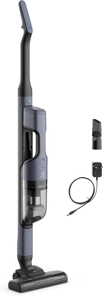 Electrolux Aspirador de Pó vertical portatil bateria Ergorapido 2 em 1 luz frontal LED 30 min luz frontal LED escova rotativa aspira escova capacidade 950ml ERG019 Bivolt Azul