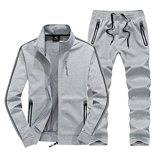 Real Spark Women's Jogging Tracksuit Casual Full Zip Running Sports Sweat Suit Set Grey L