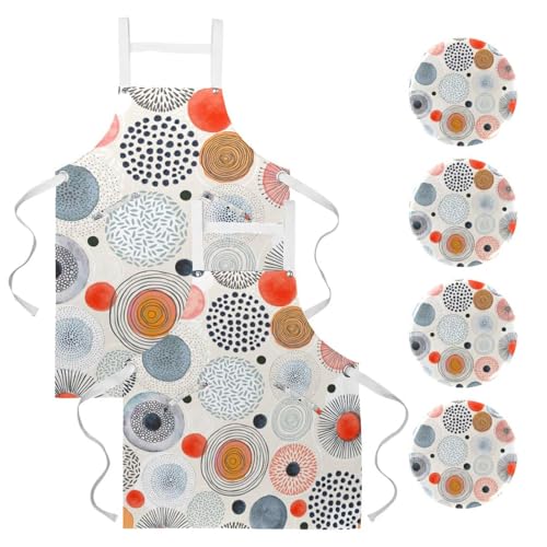 Tablier de cuisine pour patisserie et travail avec 4 broches pour fixer vos ustensiles
