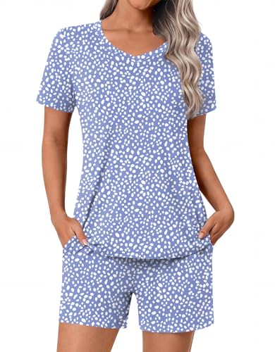 Ensemble pyjama 2 pièces femme vêtement de détente bleu 3XL